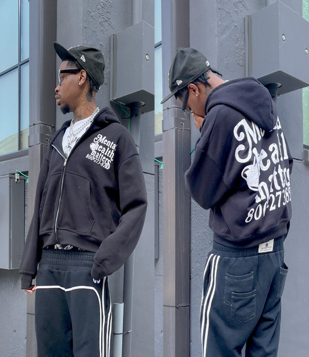 Mental Health Matters Zip Up - Black