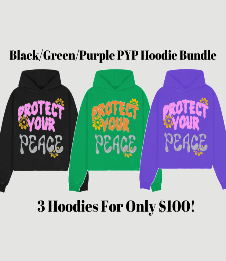 Black/Green/Purple PYP Hoodie Bundle