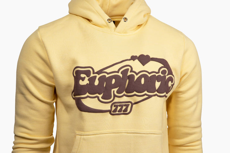 Euphoric Puff Print Hoodie - Cream