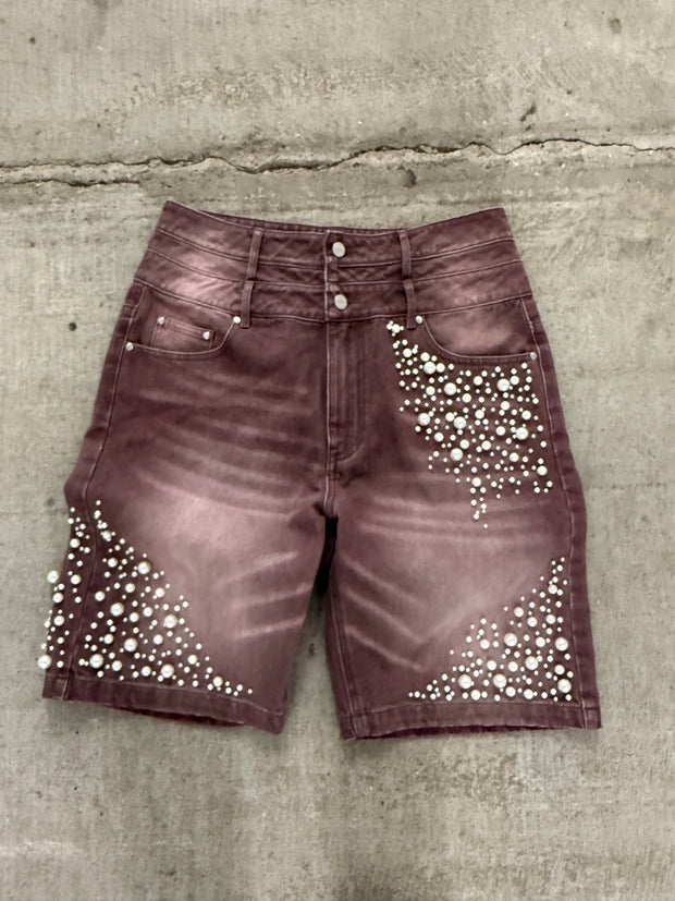 Brown Pearl Jorts