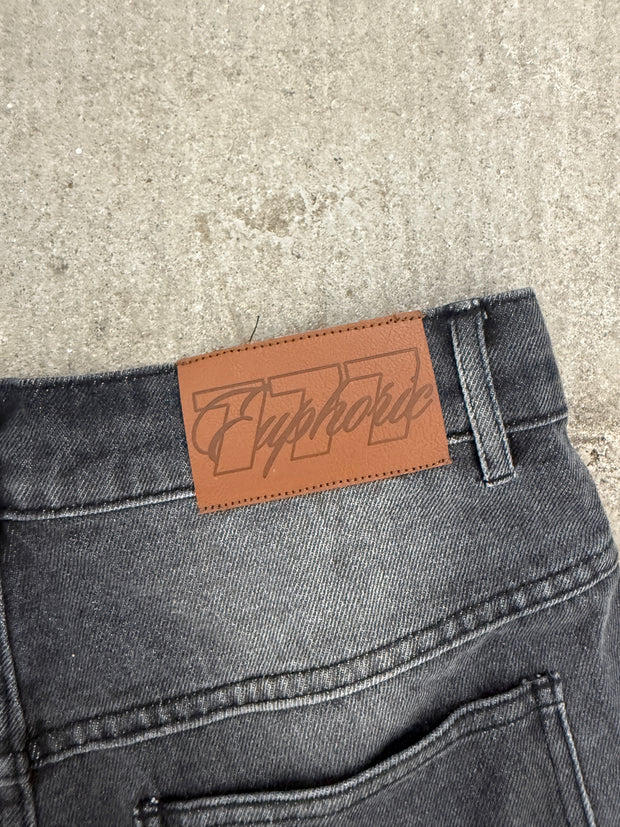 Black Rhinestone Denim