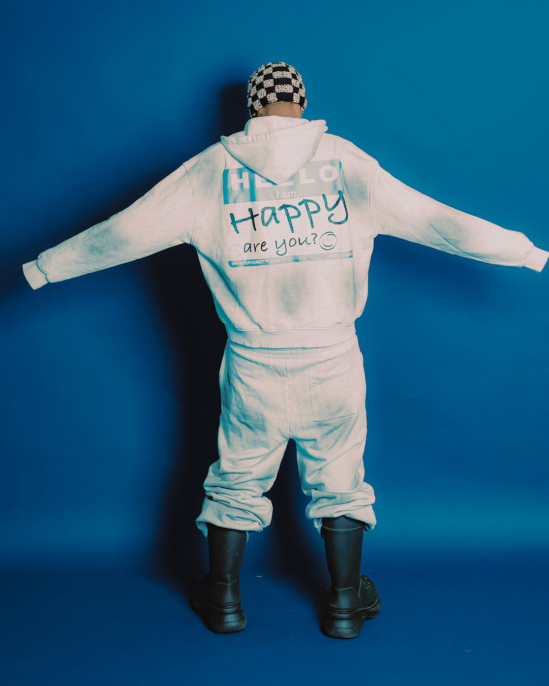 Gray 'I am Happy' Zip Up – Euphoric