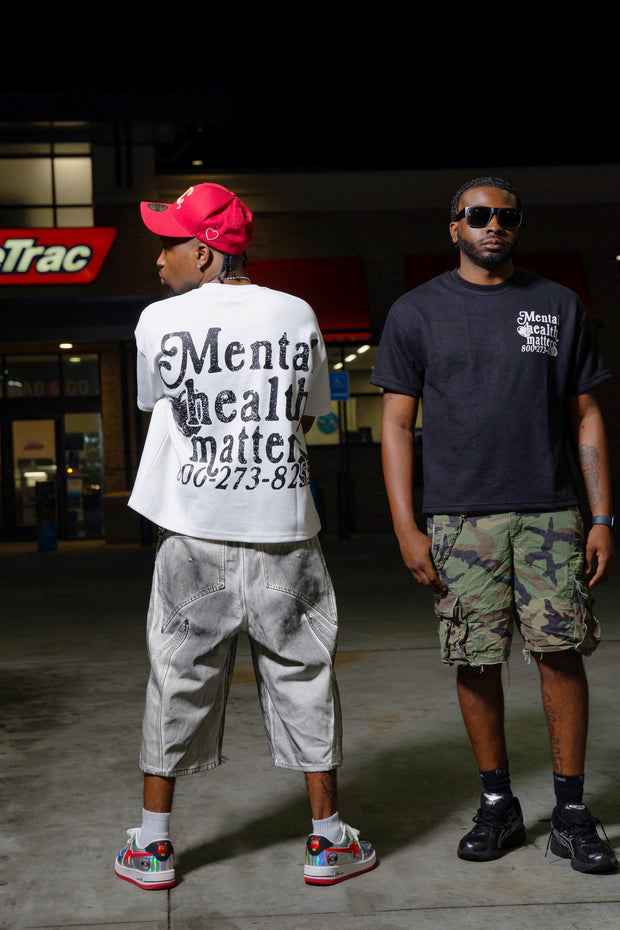 Double Print Mental Health Matters Tee - White