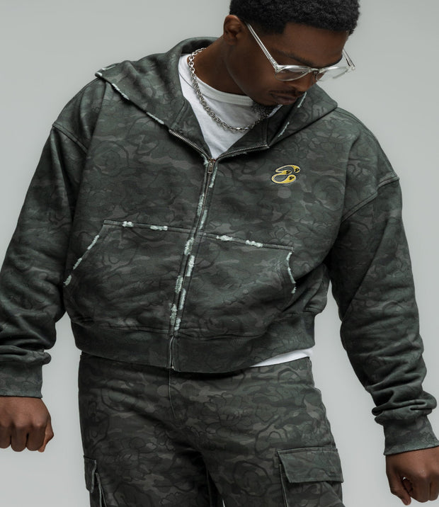 Dark Camo Zip Up