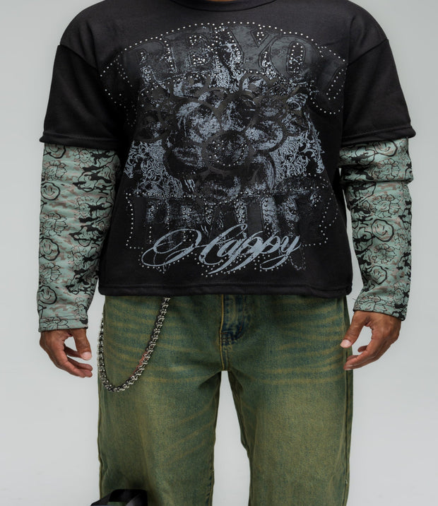 AYRH Camo Double Layer Tee - Black