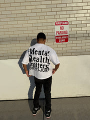 Double Print Mental Health Matters Tee - White