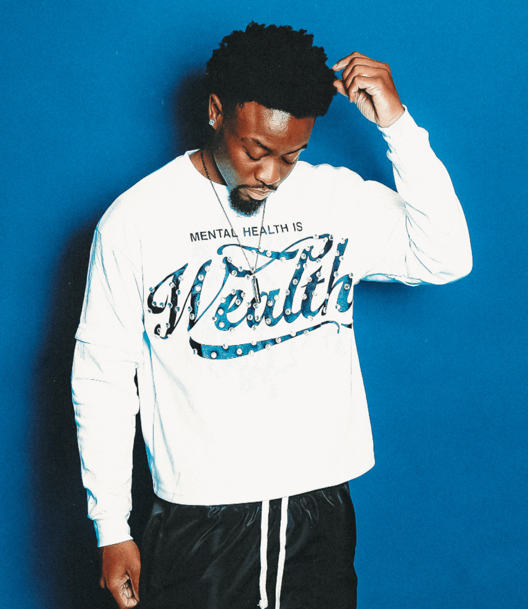 Mental Health Is Wealth Double Layer Tee - White – Euphoric