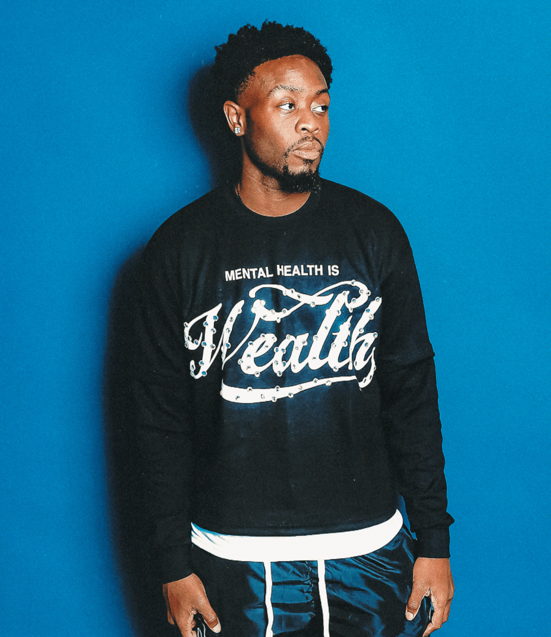 Mental Health Is Wealth Double Layer Tee - Black – Euphoric