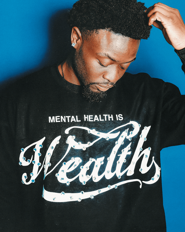 Mental Health Is Wealth Double Layer Tee - Black