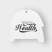 Mental Health Is Wealth Double Layer Tee - White