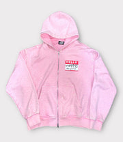 Vday 'I am Happy' Rhinestone Zip Up - Pink