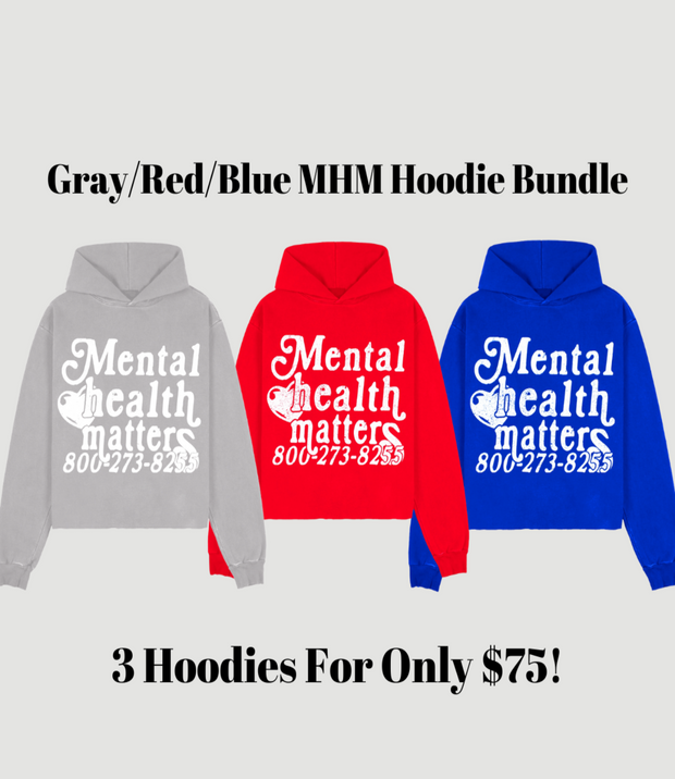 3 Hoodie Bundle `Mental Health Matters&